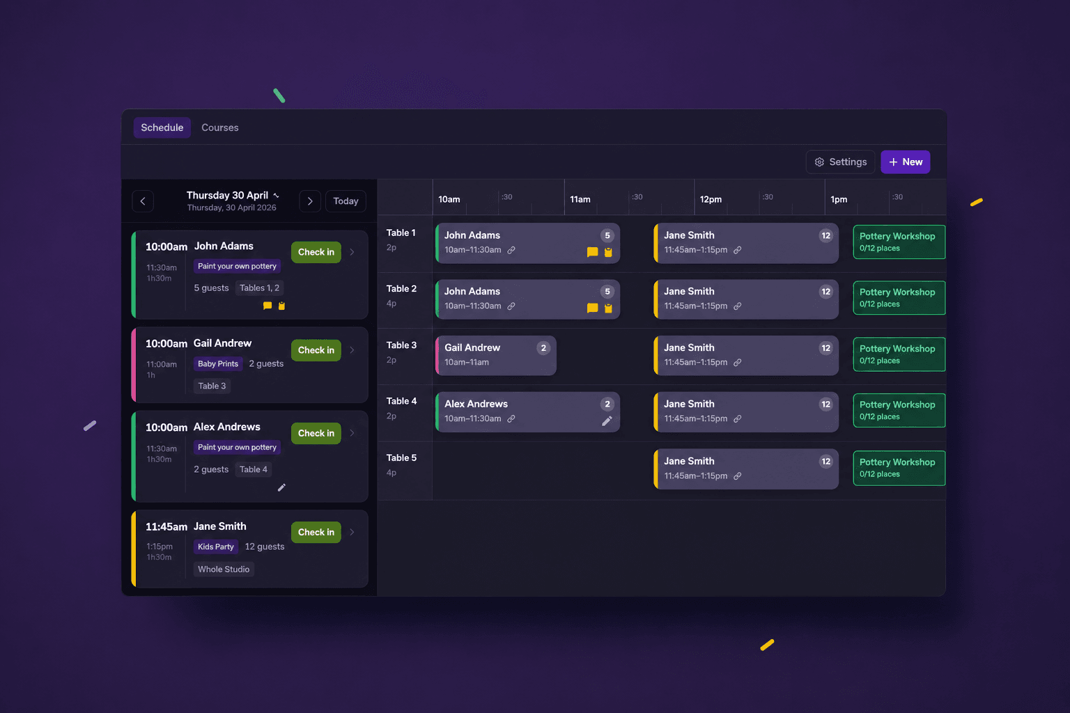 CollectIt — live booking schedule and management dashboard